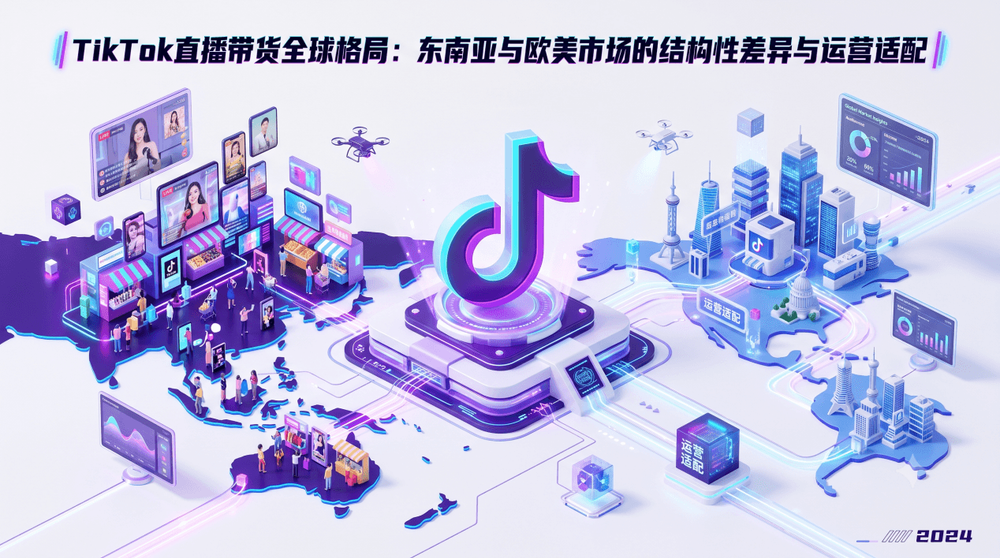 TikTok直播带货全球格局:东南亚与欧美市场的结构性差异与运营适配