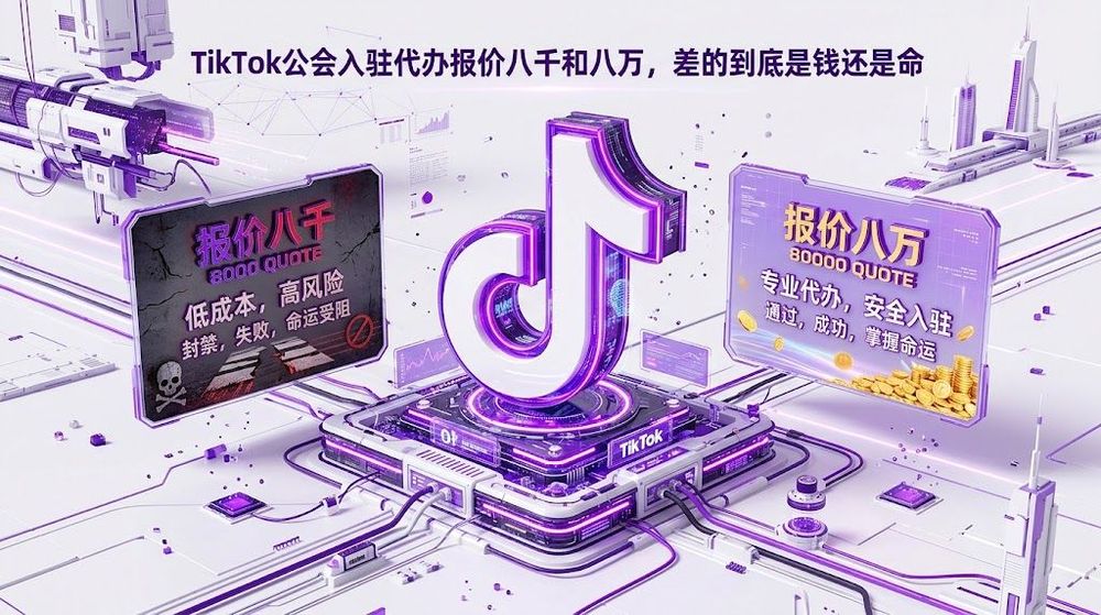 TikTok公会入驻代办报价八千和八万,差的到底是钱还是命