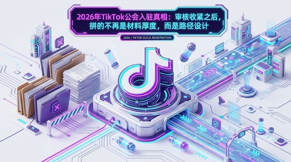 2026年TikTok公会入驻真相:审核收紧之后,拼的不再是材料厚度,而是路径设计