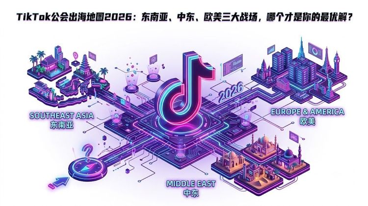 TikTok公会出海地图2026：东南亚、中东、欧美三大战场，哪个才是你的最优解？