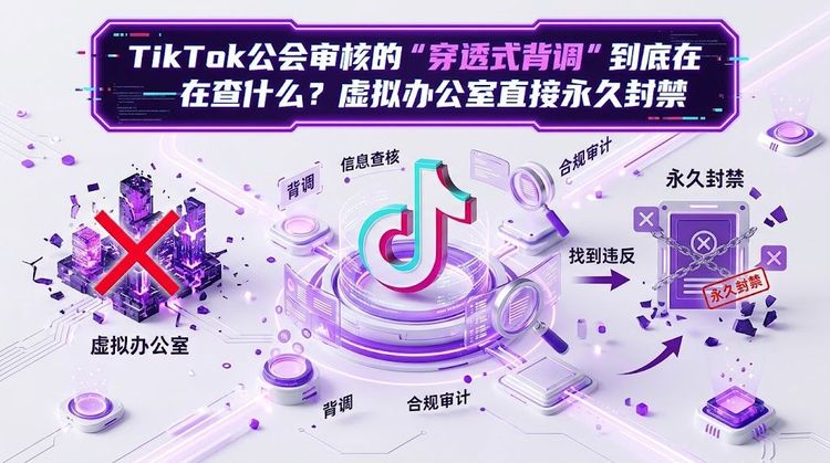 TikTok公会审核的“穿透式背调”到底在查什么？虚拟办公室直接永久封禁