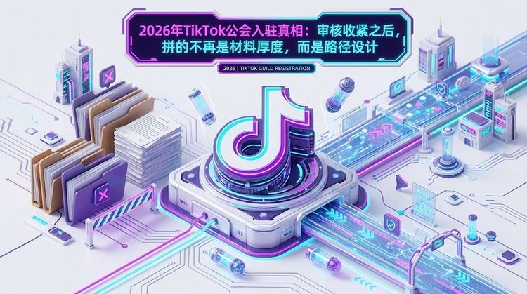 2026年TikTok公会入驻真相：审核收紧之后，拼的不再是材料厚度，而是路径设计